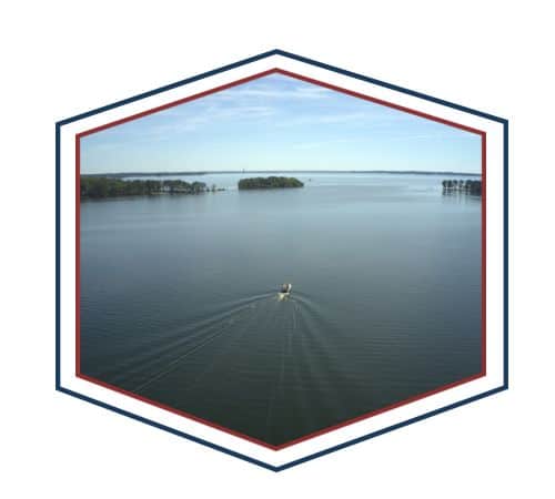 Lake Murray with hexagon frame